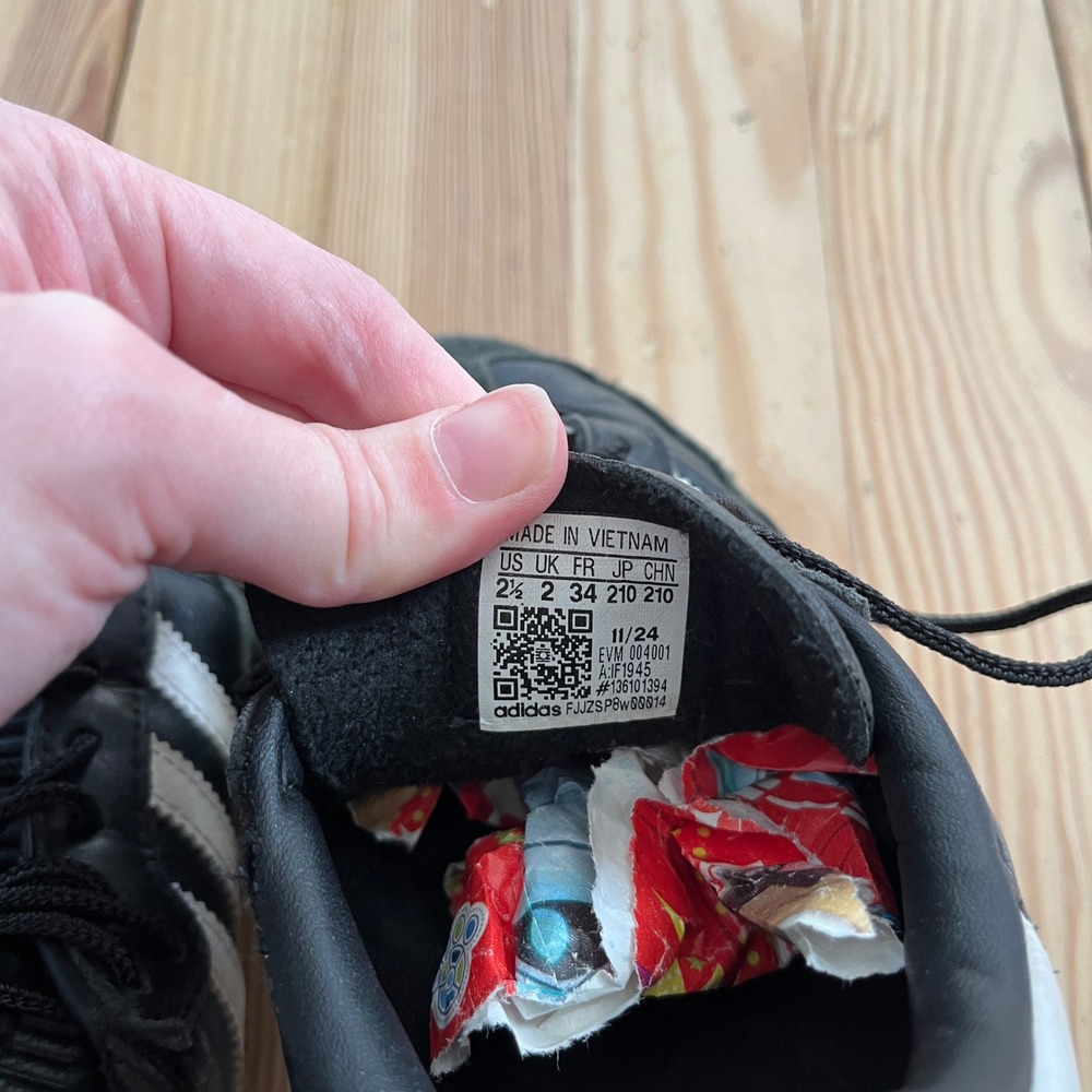 Adidas Samba Classic Black White Gum Leather Kids Soccer Shoes IF1945 Youth 2.5 - Picture 8 of 10
